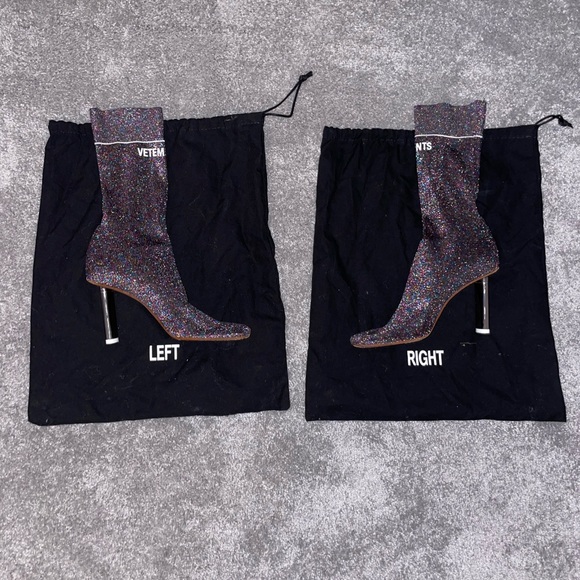 Vetements Purple Glitter Sock Heel - Picture 1 of 5